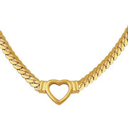 Cuban link with heart necklace