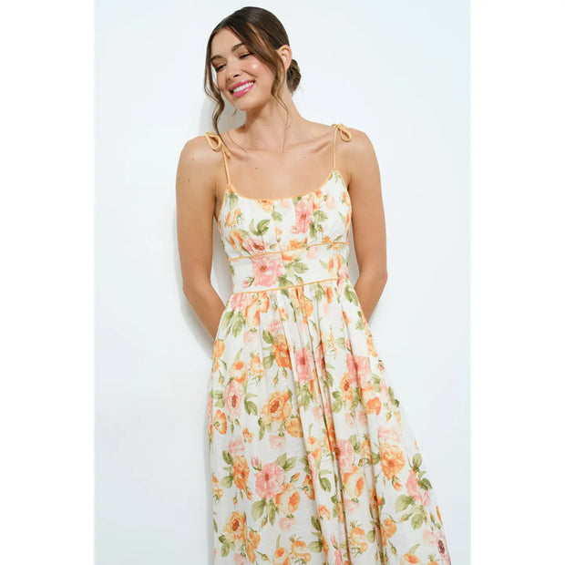 NB Lace Floral Print Midi Dress