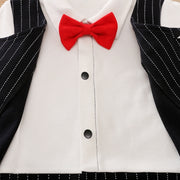 Baby Gentleman Bow Tie Striped Jumpsuit