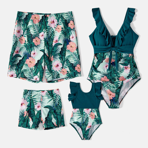Family Matching Tropical Swimsuits