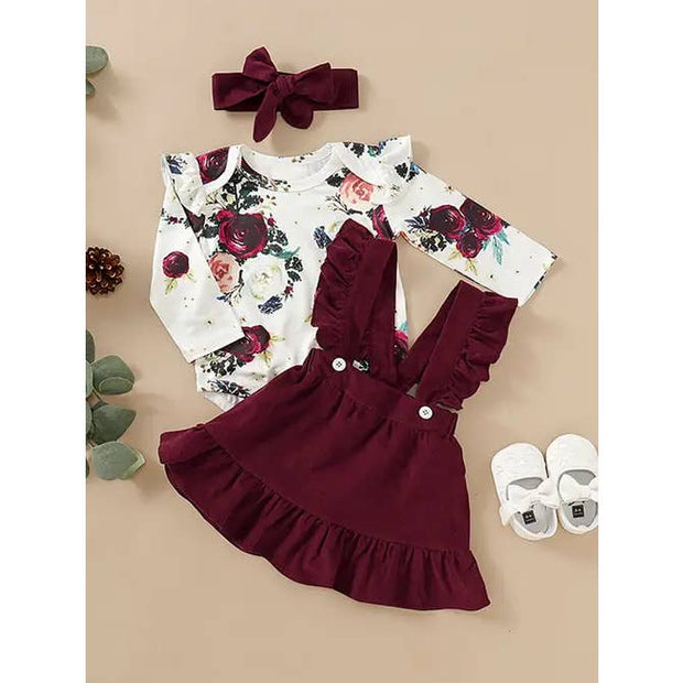 3-piece Baby Floral Dress Set