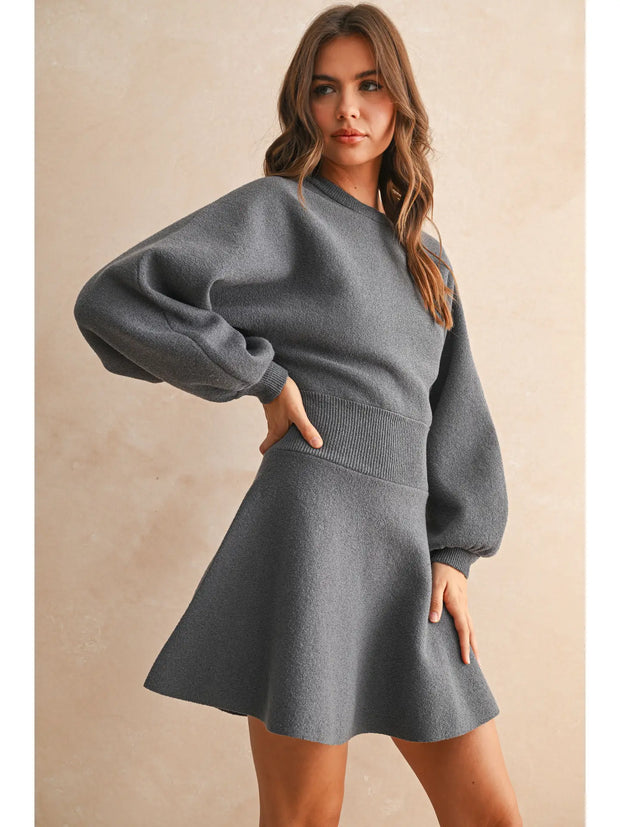 Ballon Sleeve Sweater Dress NB
