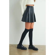 PAM  Pleated Leather Mini Skirt NB