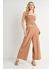 NB Tube top & Linen wide pants and top  set