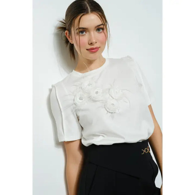 NB Feather and Jewel Short Sleeve Top