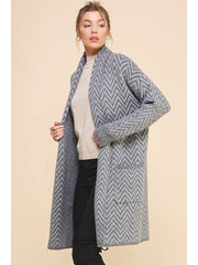 Heathered Chevron Shawl Cardigan