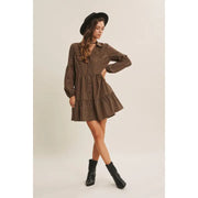 Nattie Plaid Tiered Babydoll Mini Dress NB
