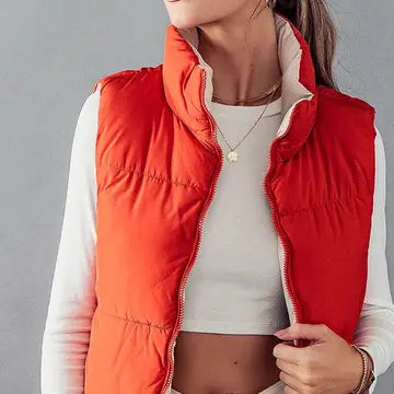 NB DEE  REVERSIBLE  CROPPED PUFF VEST