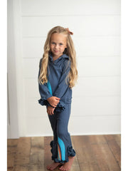 Kids  Rainbow Hooded Ruffle Sweatsuit