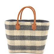 Newport Gingham Sisal Basket Bag