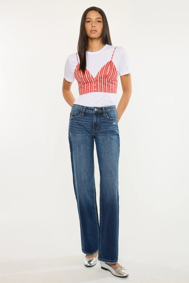 KAN CAN Mid Rise Wide Leg JEANS NB