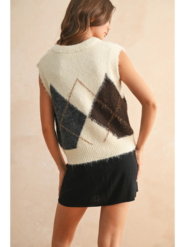 Argyle Pattern Sweater Vest NB