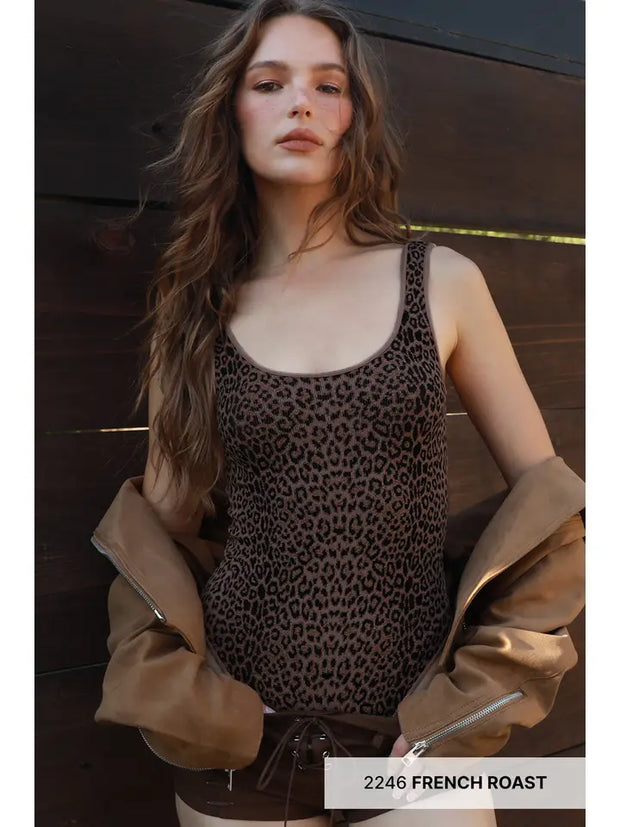 Nikibiki Leopard Scoop Neck Bodysuit