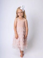 Tulle Tiered Ruffle Dress Light Pink