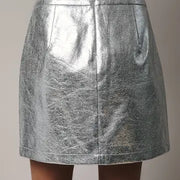 NB Foil Faux Leather Mini Skirt