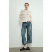 Denim Pants with Eyelet Waist NB