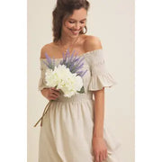 NB Off Shoulder Linen Maxi Dress