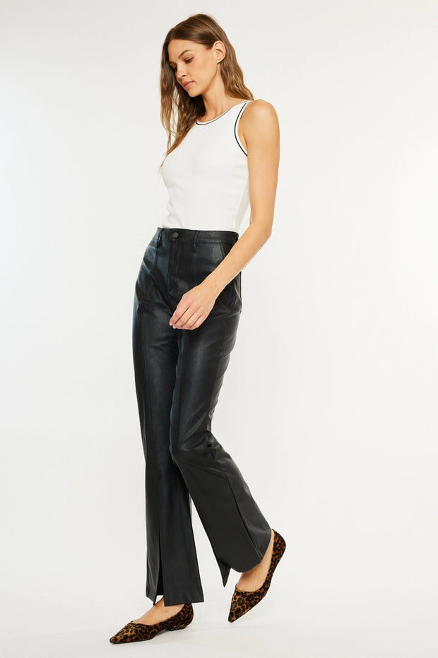 SLY vegan leather bootcut pants NB
