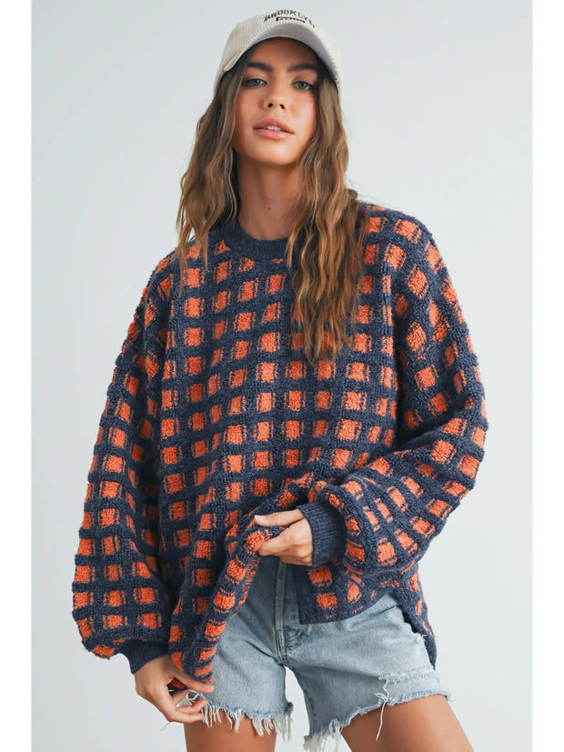 KAT Checkered Oversized Sweater NB