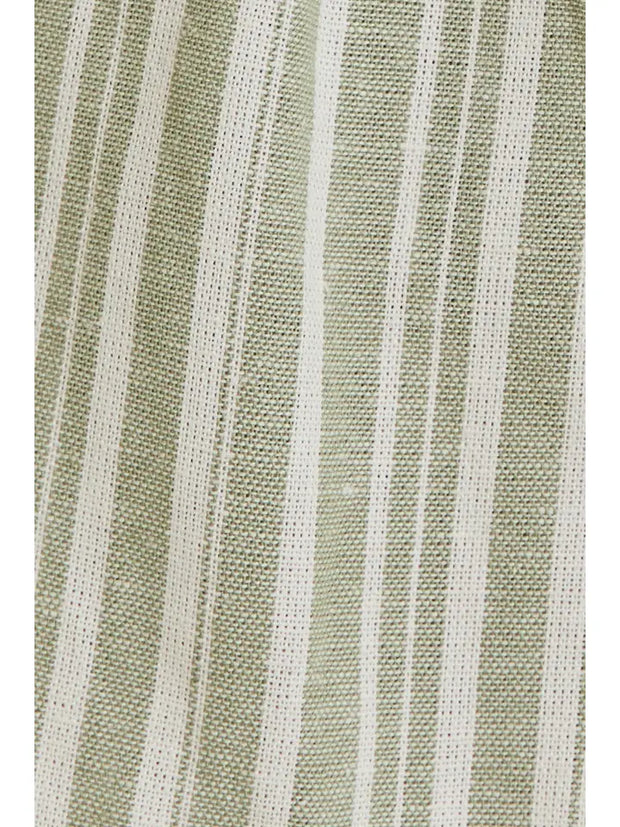 NB Ruffle Hem Wide Leg Stripe Jumpsuit