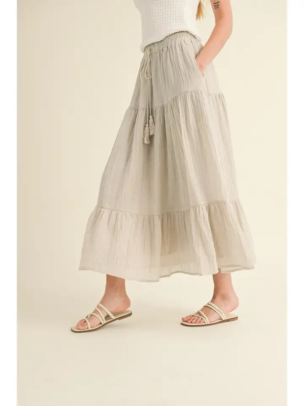 NB Tiered  with Tassel Tie Front Skirt