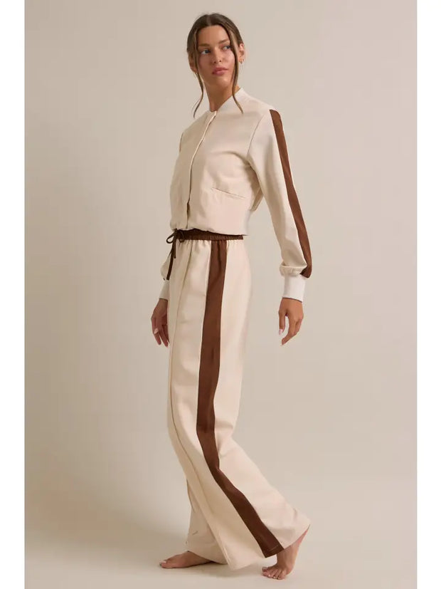 Clara Pants Set with Contrast Stripe NB