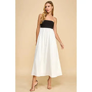 NB Strapless Empire Line  Block Midi Dress