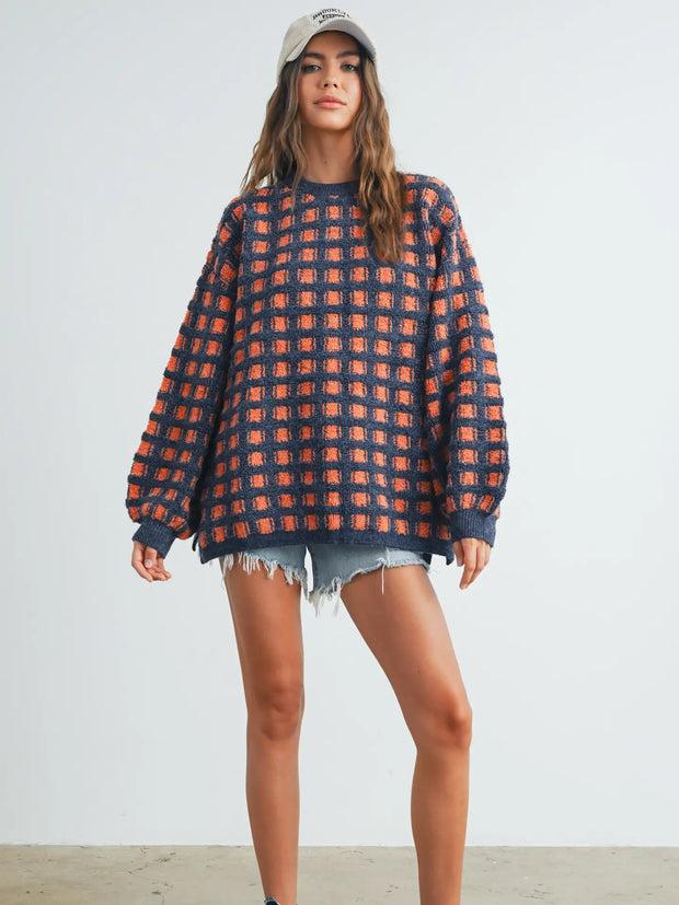 KAT Checkered Oversized Sweater NB