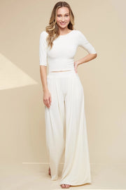 Ribbed Wide Leg Pants