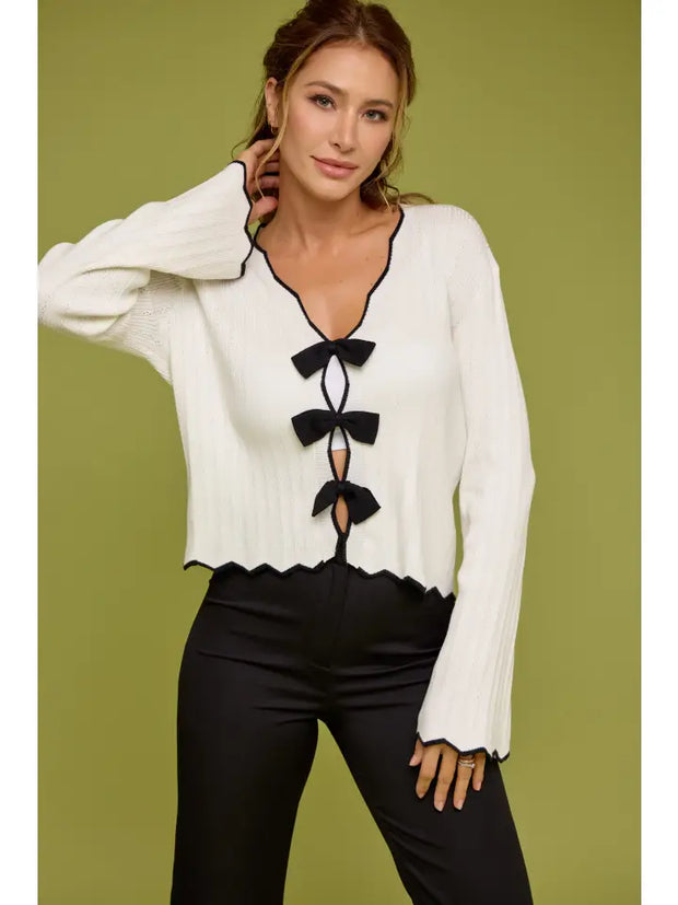 NB SWEATER WITH BOW
