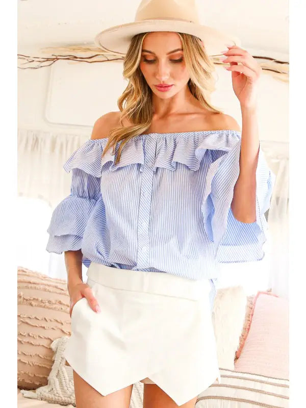 NB Off shoulder blouse with ruffle