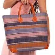 Newport Gingham Sisal Basket Bag