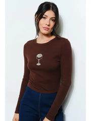Colleen Espresso Martini Beaded Top