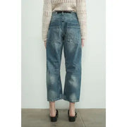 Denim Pants with Eyelet Waist NB