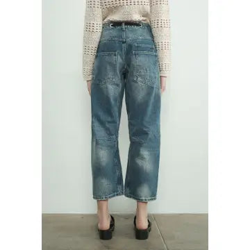 Denim Pants with Eyelet Waist NB