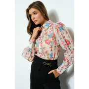 NB Long Puff Sleeve Floral Print Blouse Top