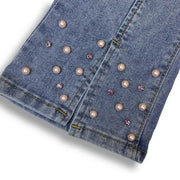 TGS Embellished Flare Jeans WITH RHINESTONE