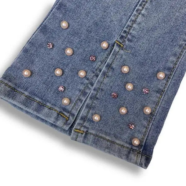 TGS Embellished Flare Jeans WITH RHINESTONE