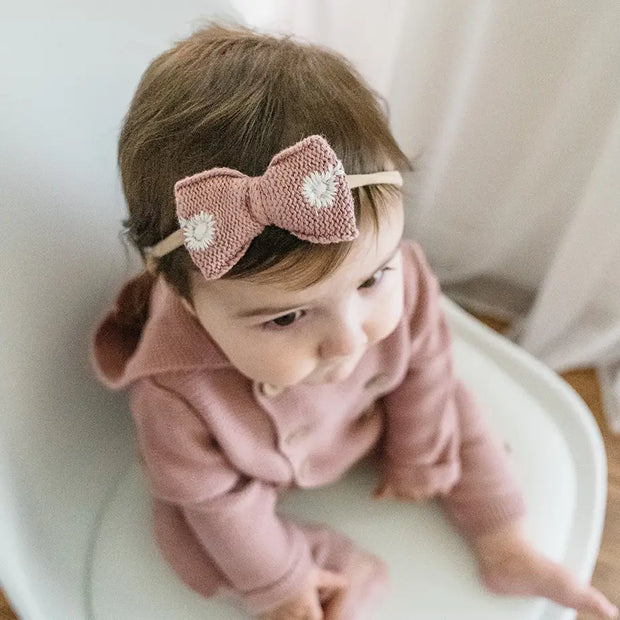 Organic Knit Bow Baby Headband