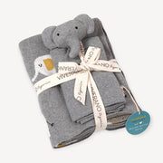 Elephant Knit Baby Blanket & Lovey Gift Set