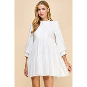 NB Pleated long sleeve dress