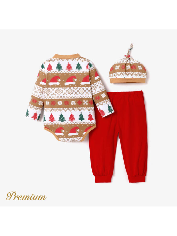 3pcs Baby Girl/Boy Christmas Cotton Fashionable Set
