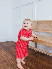 red stripe short set