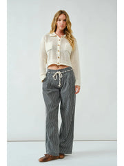 Sara Crocheted Cotton Sweater Cardigan NB