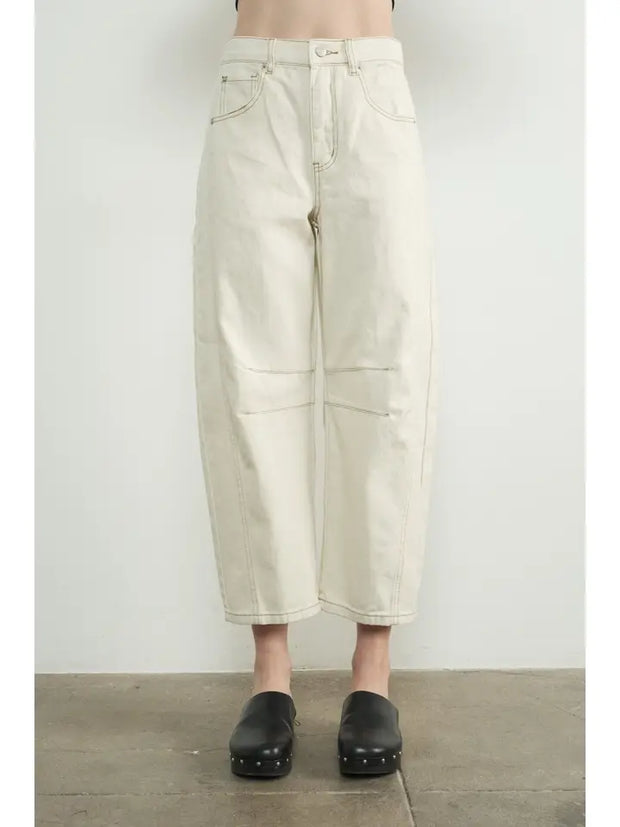 Denim Pants with Eyelet Waist NB