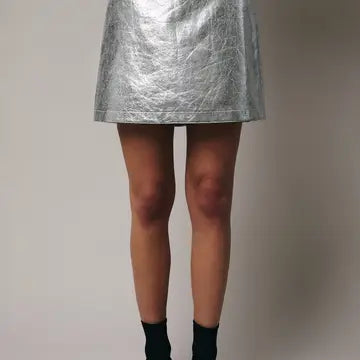 NB Foil Faux Leather Mini Skirt