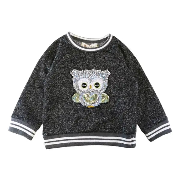 Sequin Owl Lurex Sweatshirt