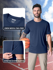 Short Sleeve Shirts for Men Dry Fit Moisture Wicking Active Athletic Performance Breathable Shirts Workout Running T-Shirt