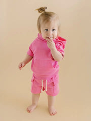 terry cargo short set
