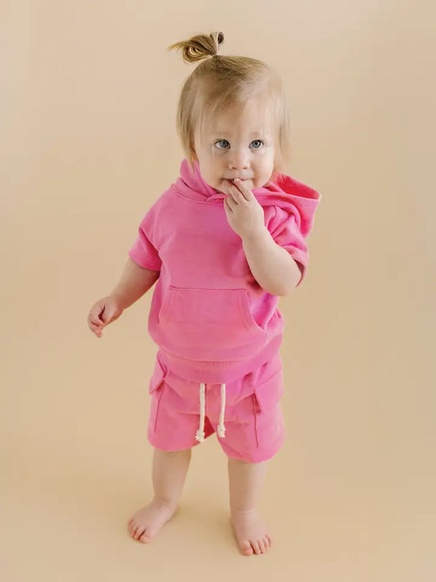 terry cargo short set
